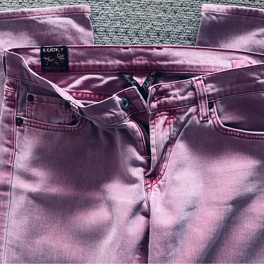 Lucky Brand Women's Straight Leg Jeans in Pink/Red Sundown Straight 2